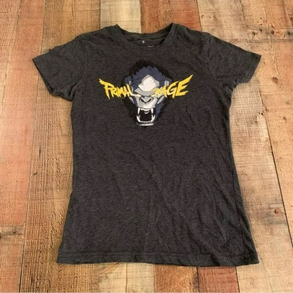 Loot crate overwatch primal rage monkey womens short sleeve graphic t-shirt -M